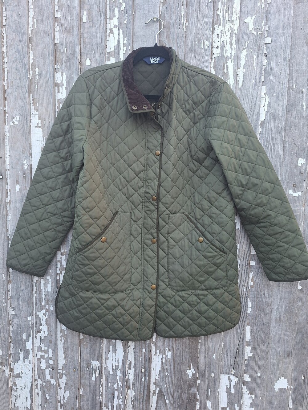 Lands End quilted light weight barn jacket Size Medium Petite